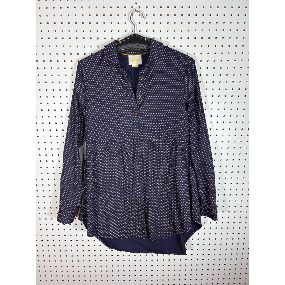Anthrpologie Mave polka dot tunic blouse size S